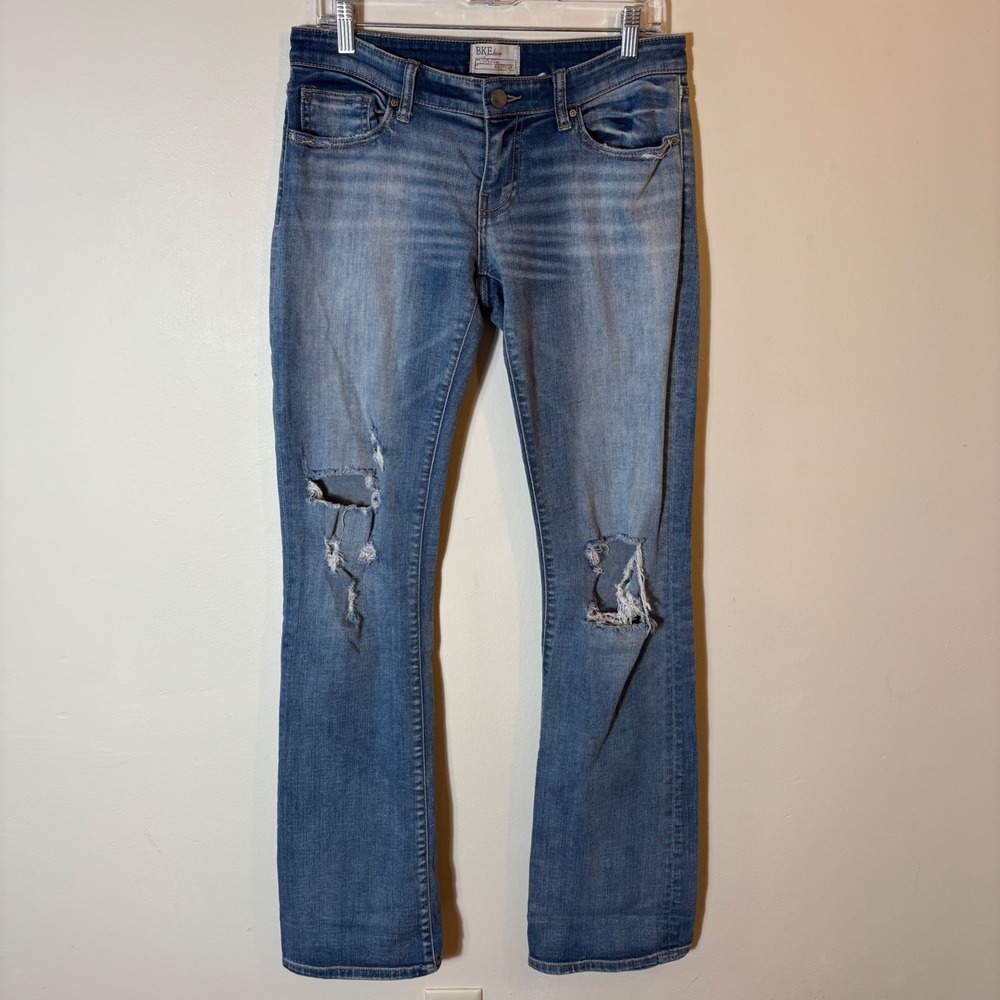 BKE Denim Stella Bootcut Distressed Jeans Women's 28XL Ripped Light Wash